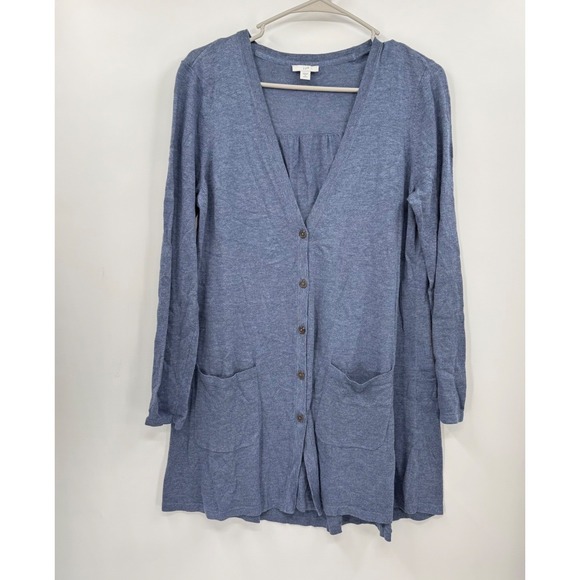 J Jill Sweaters - J Jill Cardigan Sweater Blue Petite Knit V Neck Button Front Pockets small‎